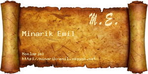 Minarik Emil névjegykártya